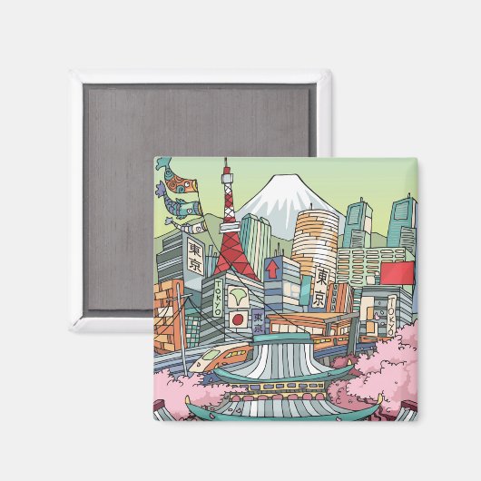 東京の景色 マグネット (正面/裏面)