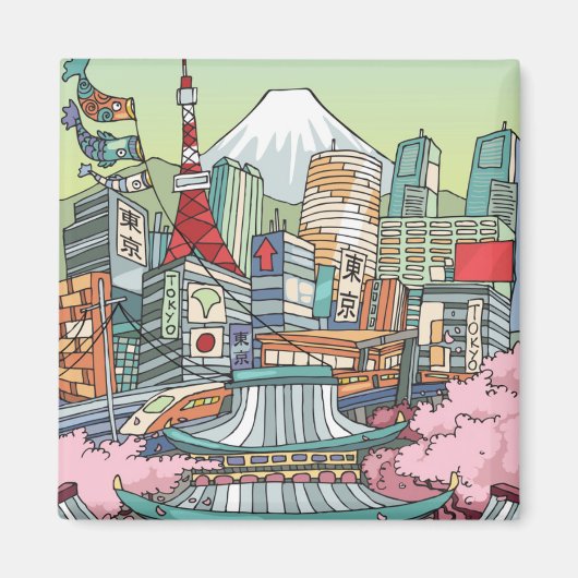 東京の景色 マグネット (正面)