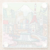 東京の眺め ガラスコースター (裏面)