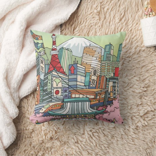 東京の眺め クッション (ブランケット)