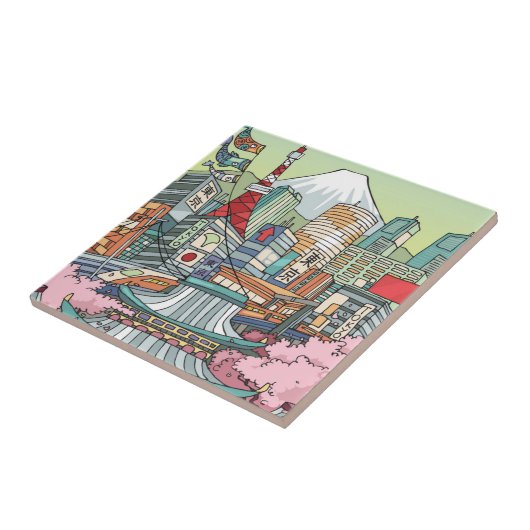 東京の眺め タイル (側面)