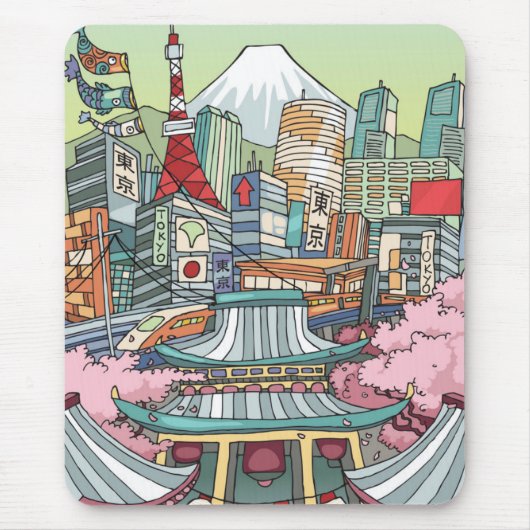 東京の眺め マウスパッド (正面)