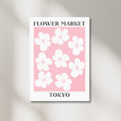 東京の花市場 桜のピンクの花 フラワー キャンバスプリント
