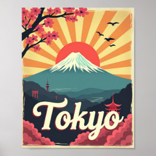 東京の花開く – レトロな旅行ポスター ポスター
