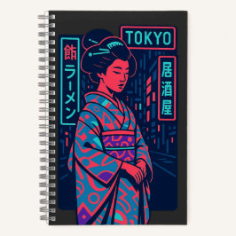 東京の輝き ネオン街の芸者 ノートブック