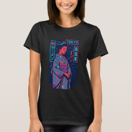 東京の輝き ネオン街の芸者 Tシャツ