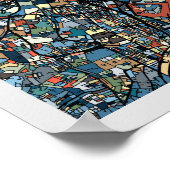 東京カラフルの地図 ポスター (角)