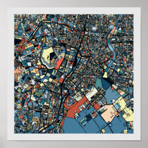 東京カラフルの地図 ポスター