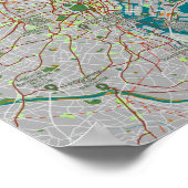 東京カラフルの地図 ポスター (角)