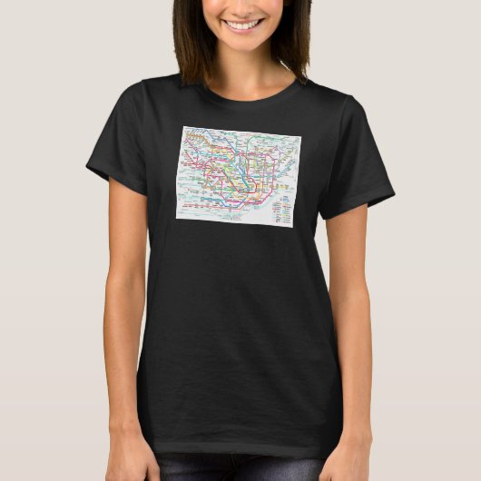 東京サブウェイ地図ジャパン Tシャツ (正面)