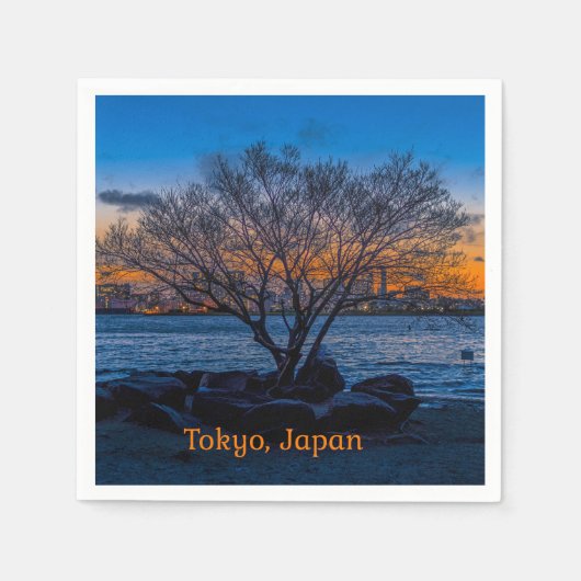 東京サンセット芸術的写真 スタンダードカクテルナプキン (正面)