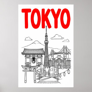 東京シティウォールアートの太字レタリングと象徴的な ポスター