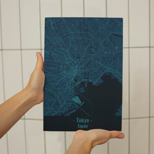 東京シティポスター(Black and Blue Minimalist) ポスター