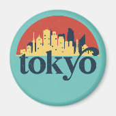 東京ジャパンシティスカイラインレトロシティスケープ マグネット (正面)