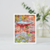 東京ジャパン有名な旅行水のカラースケッチ ポストカード (スタンド正面)