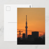 東京スカイツリーの夕焼け ポストカード (正面/裏面)