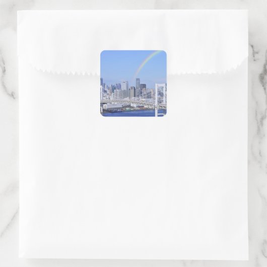 東京スカイラインとレインボーブリッジ スクエアシール (バッグ)