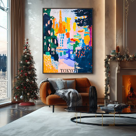 東京スカイライン、タワー入りフォヴィス芸術的スタイル ポスター