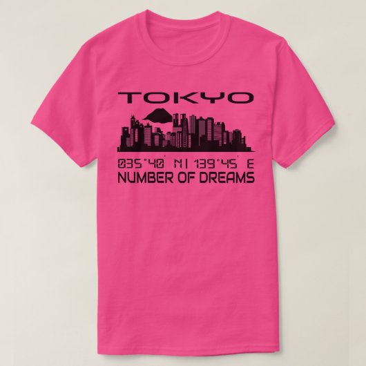 東京スカイラインGPS座標キャピタルシティ日本 Tシャツ (デザイン正面)