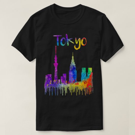 東京スカイラ絵画インの日本ビジター日本のラブ Tシャツ (デザイン正面)