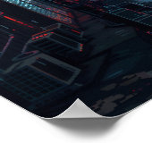 東京スタイルサイバーパンク未来都市Night Pos ポスター (角)