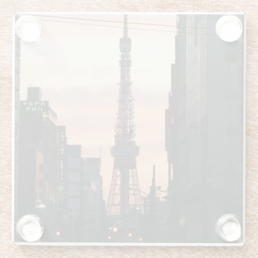 東京タワーサンライズ東京タワー日の出 ガラスコースター (裏面)