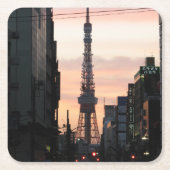 東京タワーサンライズ東京タワー日の出 スクエアペーパーコースター (正面)