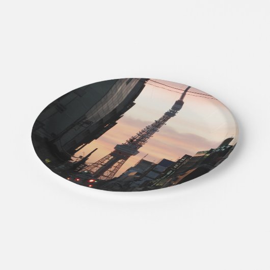 東京タワーサンライズ東京タワー日の出 ペーパープレート (アングル)