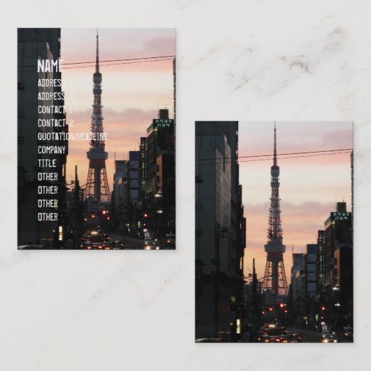 東京タワーサンライズ東京タワー日の出 名刺 (正面/裏面)