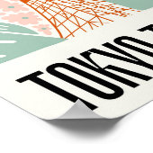 東京タワー日本抽象芸術旅行フローラアート ポスター (角)