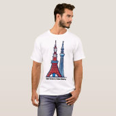 東京タワー & 東京スカイツリー Tシャツ (正面フル)