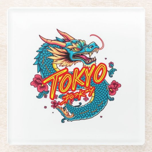 東京ドラゴン ガラスコースター (正面)