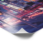 東京ナイトネオンレトロVAPORWAVEポスター フォトプリント            (角)