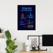 東京ネオンナイトポスター | 日本旅行の壁画アート ポスター (ホームオフィス)
