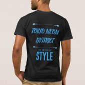 東京ネオン地区サイバーパンクストリートウェアTシャツ Tシャツ (裏面)