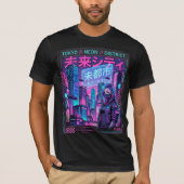 東京ネオン地区サイバーパンクストリートウェアTシャツ Tシャツ (正面)
