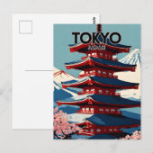 東京ノスタルジックな旅行アート ポストカード (正面/裏面)