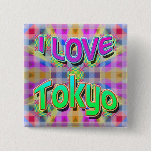 東京フェスティバル1 「I LOVE Tokyo」ボタン 缶バッジ (正面)