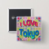 東京フェスティバル3 「I LOVE Tokyo」ボタン 缶バッジ (正面&裏面)