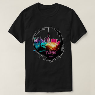 東京モダンカラフル都市景観 Tシャツ