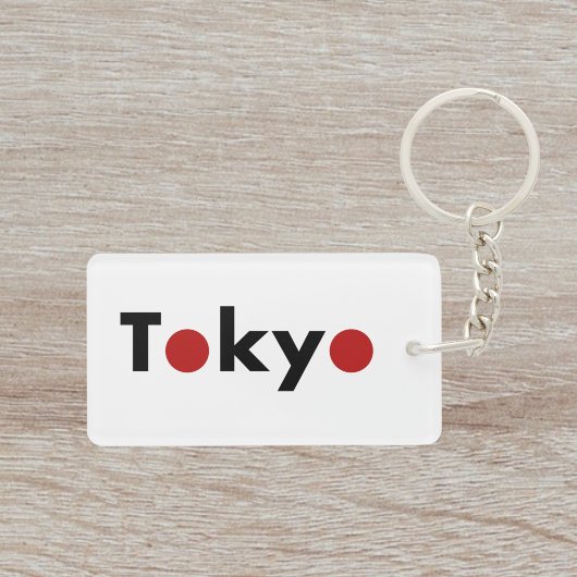 東京モダン日本赤ドットライトカラー キーホルダー