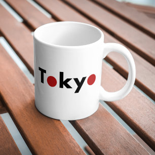 東京モダン日本赤ドットライトカラー コーヒーマグカップ