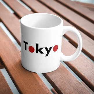 東京モダン日本赤ドットライトカラー コーヒーマグカップ