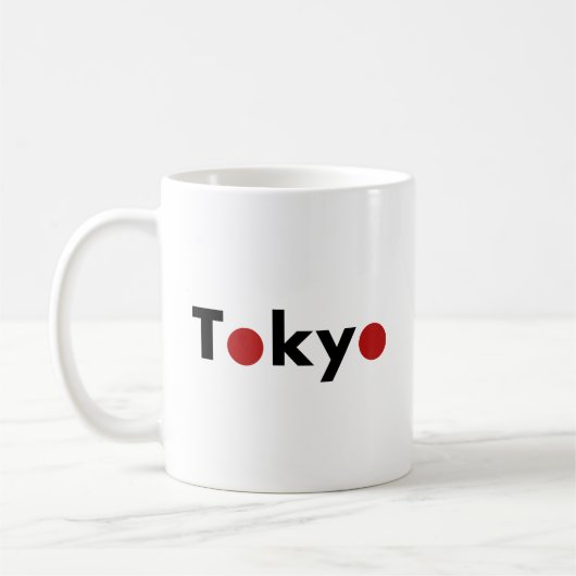 東京モダン日本赤ドットライトカラー コーヒーマグカップ (左)