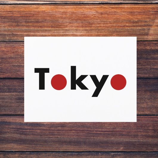 東京モダン日本赤ドットライトカラー ポストカード