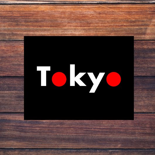 東京モダン日本赤ドット濃色 ポストカード