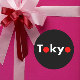 東京モダン日本赤ドット濃色 ラウンドシール