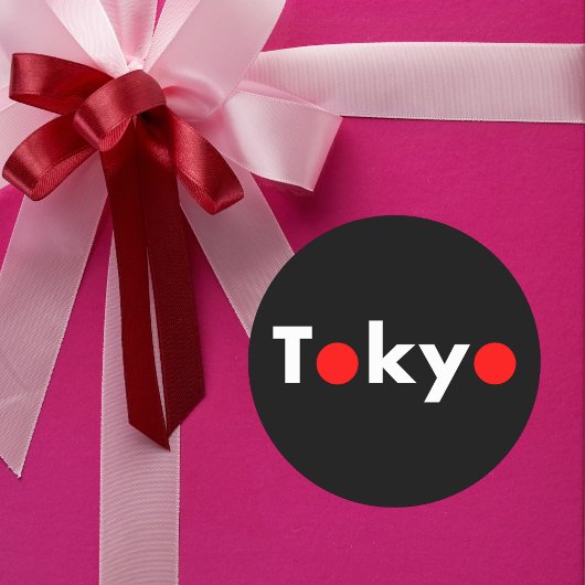 東京モダン日本赤ドット濃色 ラウンドシール