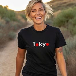 東京モダン日本赤ドット濃色 Tシャツ