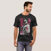 東京ヤミ - 日本のタイポグラフィーを持つ影の戦士女性 Tシャツ (正面フル)